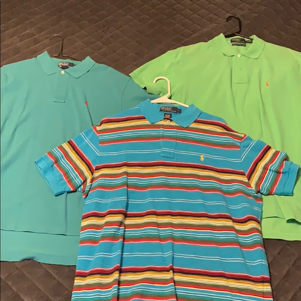 3 men’s polo collared shirts. Good used condition